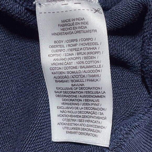Polo Ralph Lauren Logo Flag French Terry Crewneck Sweatshirt Size M Navy EUC - Picture 12 of 16